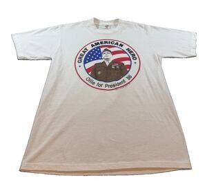 Vintage 1988 Ollie North for President Great American Hero T-Shirt USA Sz L RARE